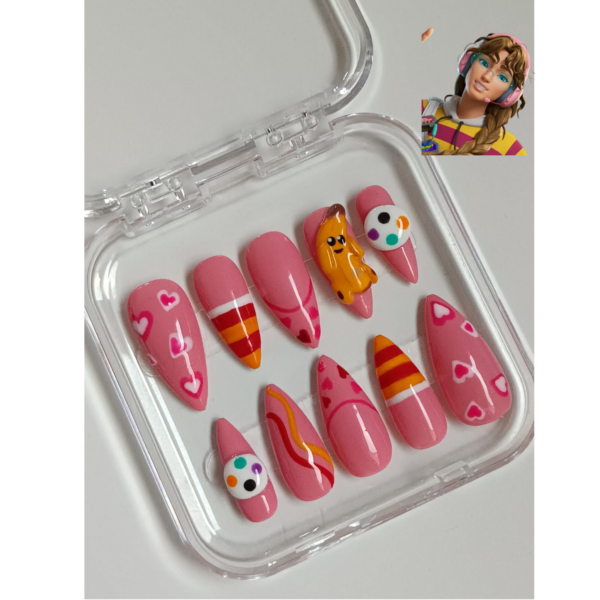 Faux Ongles Press-on "Pixelle" - Thème Fortnite