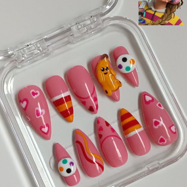 Faux Ongles Press-on "Pixelle" - Thème Fortnite